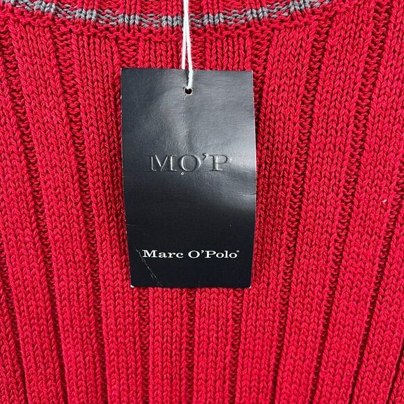 NWT Marc O' Polo Mens Red & Gray Knit Cotton Crewneck Sweater Size L -$110 - Picture 5 of 6
